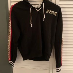 Women’s PINK Victoria Secret Tie-Up Bling Hoodie